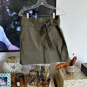 A.L.C Olive Green Belted Skirt